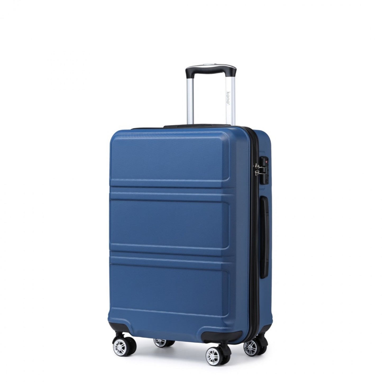 K1871-1L - KONO ABS 20 INCH SCULPTED HORIZONTAL DESIGN CABIN LUGGAGE - NAVY BLUE - The Baggage Shop