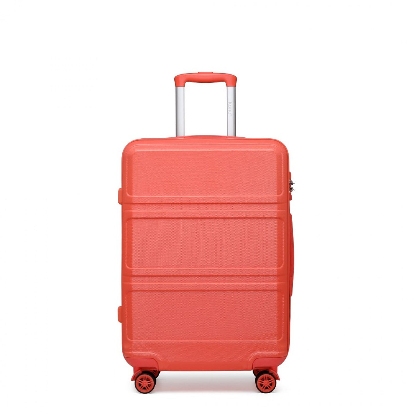 K1871-1L - KONO ABS 20 INCH SCULPTED HORIZONTAL DESIGN CABIN LUGGAGE - CORAL - The Baggage Shop