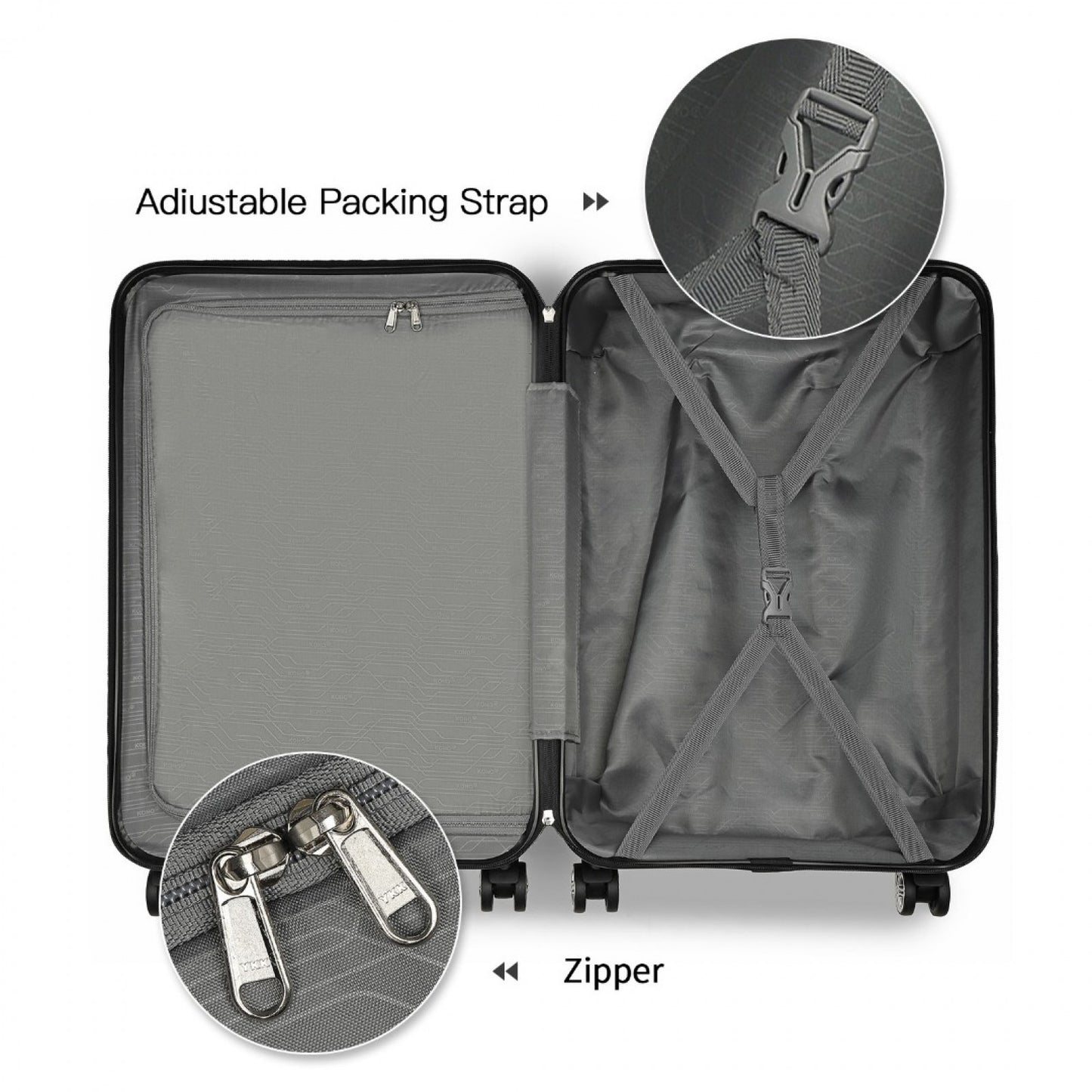 K1871-1L - KONO ABS 20 INCH SCULPTED HORIZONTAL DESIGN CABIN LUGGAGE - CAMOUFLAGE GREEN AND BLACK - The Baggage Shop