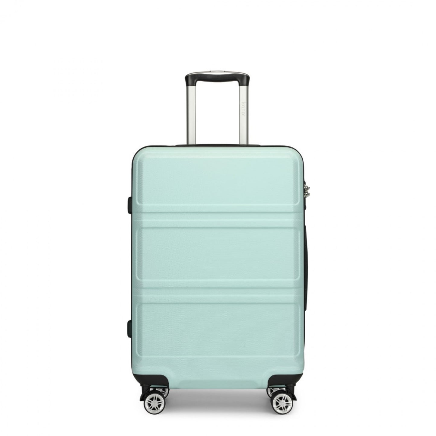 K1871-1L - KONO ABS 20 INCH SCULPTED HORIZONTAL DESIGN CABIN LUGGAGE - MINT GREEN - The Baggage Shop