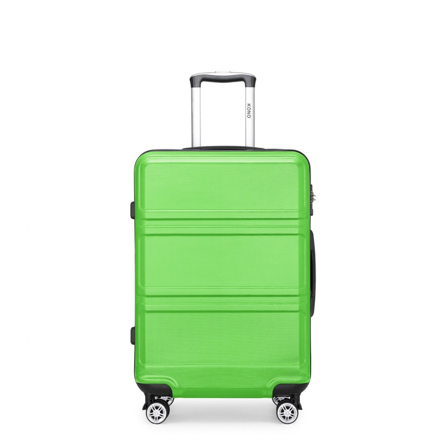 K1871-1L - KONO ABS 20 INCH SCULPTED HORIZONTAL DESIGN CABIN LUGGAGE - GREEN - The Baggage Shop