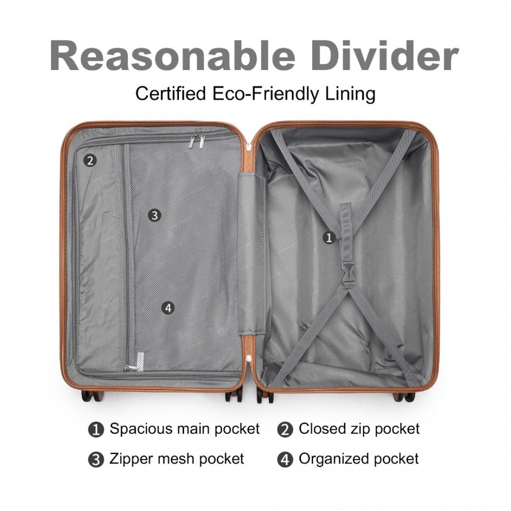 K2395L - BRITISH TRAVELLER ULTRALIGHT ABS AND POLYCARBONATE BUMPY DIAMOND 3 PCS LUGGAGE SET WITH TSA LOCK - CREAM - The Baggage Shop