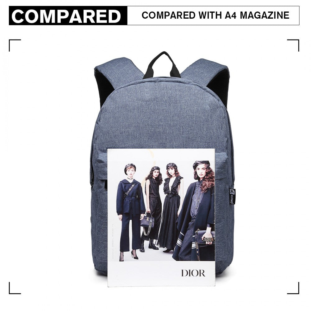 E1930 - KONO DURABLE POLYESTER EVERYDAY BACKPACK WITH SLEEK DESIGN - BLACK - The Baggage Shop
