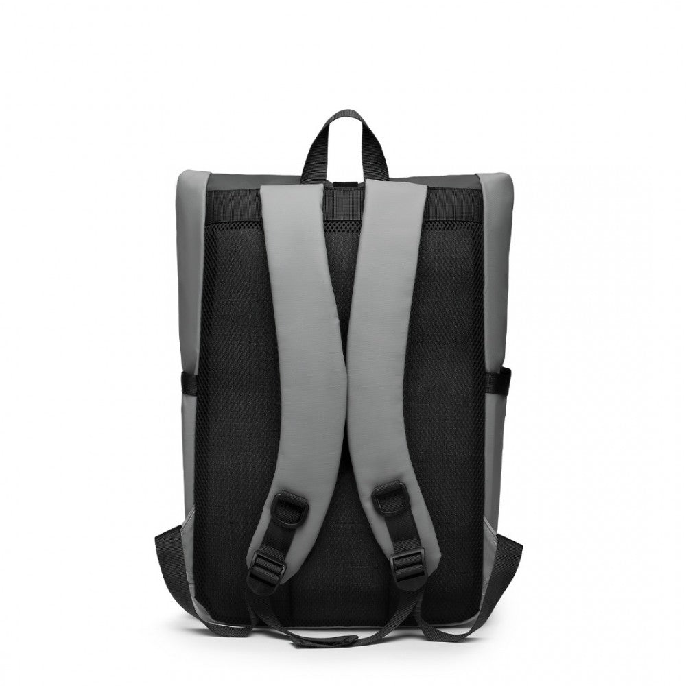 E2330 - KONO DURABLE PVC COATED WATER-RESISTANT STYLISH BACKPACK - BLACK - The Baggage Shop