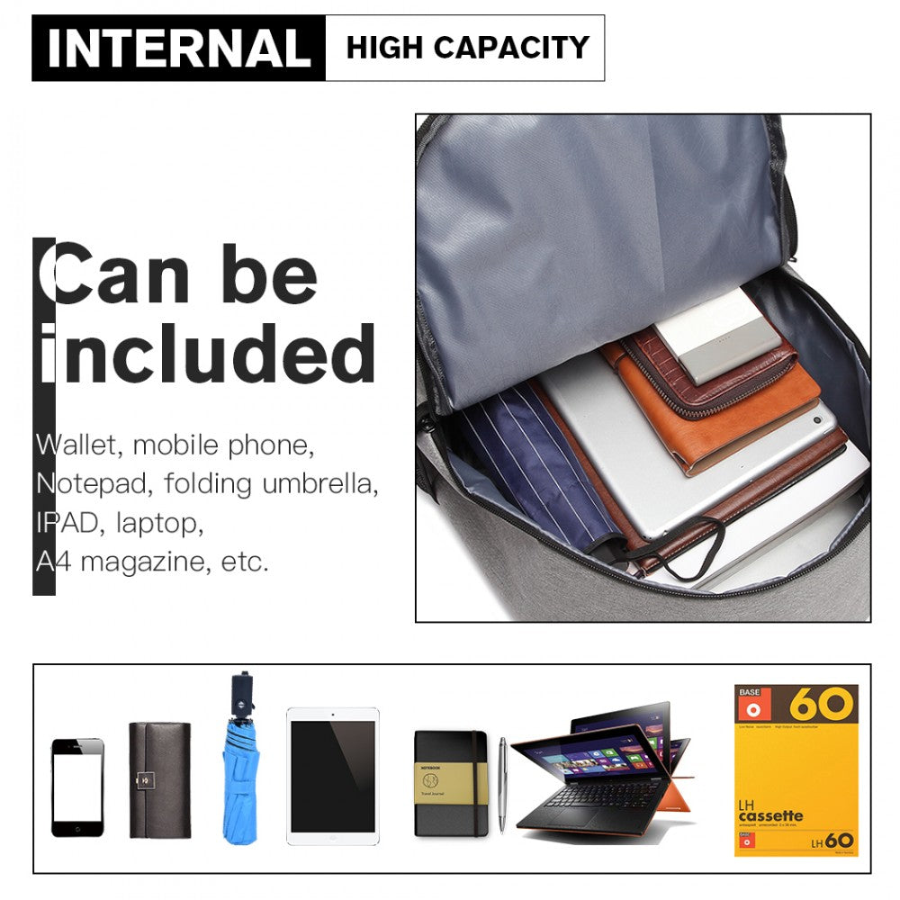E6877 - KONO MULTI-FUNCTIONAL GLOW-IN-THE-DARK TROLLEY BACKPACK - GREY - The Baggage Shop