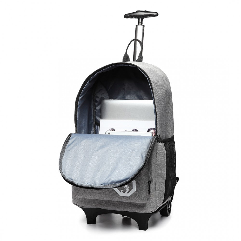 E6877 - KONO MULTI-FUNCTIONAL GLOW-IN-THE-DARK TROLLEY BACKPACK - GREY - The Baggage Shop