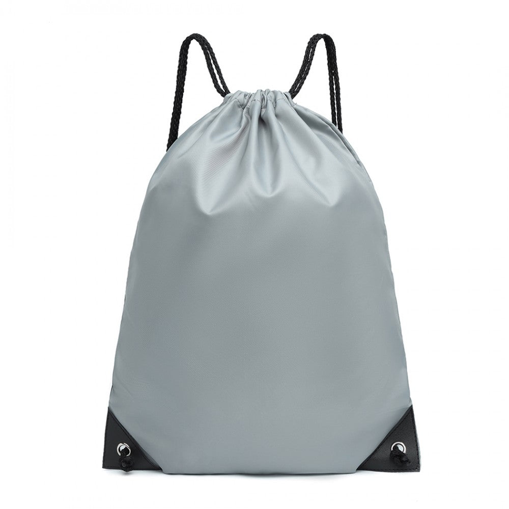 S2020 - KONO POLYESTER DRAWSTRING BACKPACK - GREY - The Baggage Shop