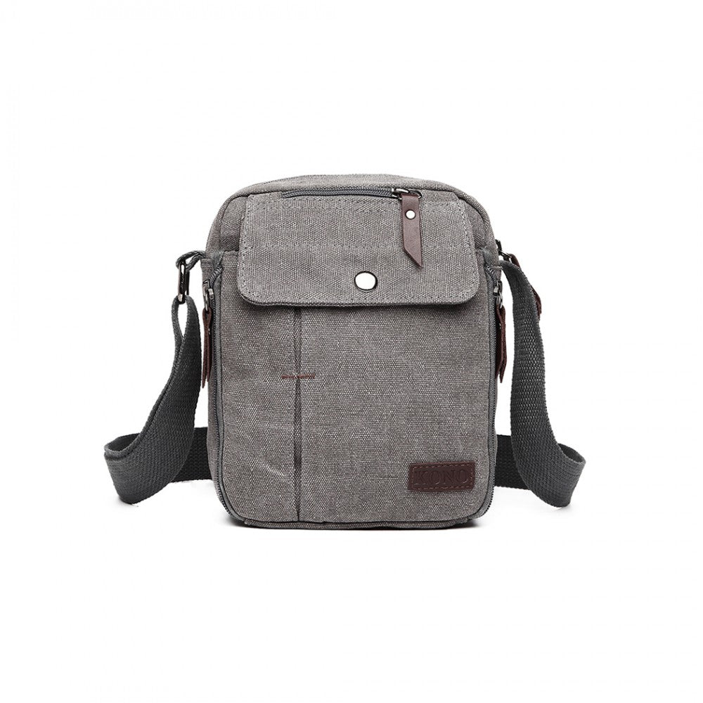 E1971 - KONO MULTI POCKET CROSS BODY SHOULDER BAG - GREY - The Baggage Shop