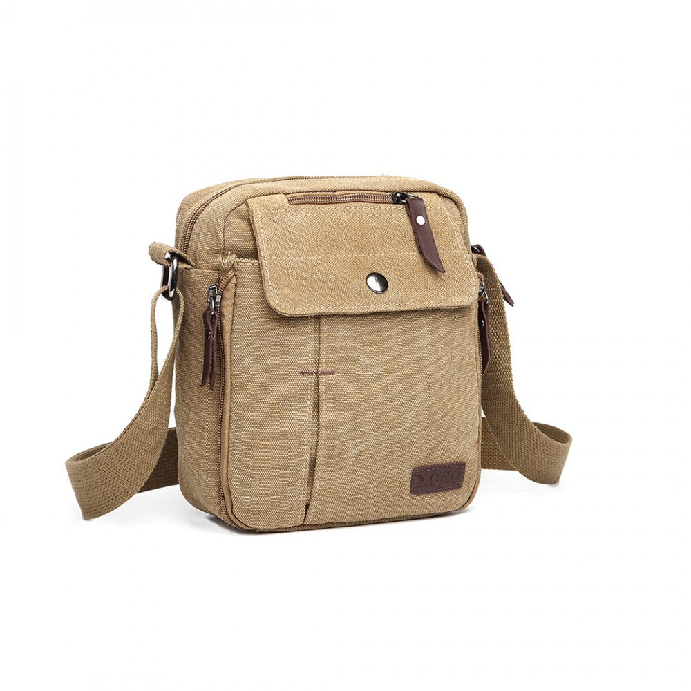 E1971 - KONO MULTI POCKET CROSS BODY SHOULDER BAG - KHAKI - The Baggage Shop