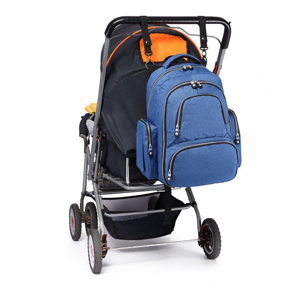 E6706 - KONO LARGE CAPACITY MULTI FUNCTION BABY DIAPER BACKPACK - BLUE - The Baggage Shop