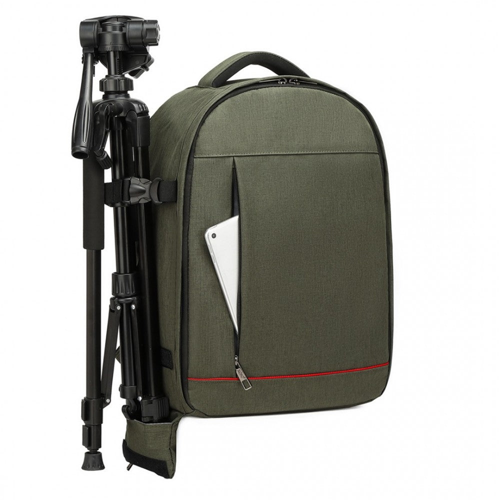 E6928 - KONO WATER RESISTANT SHOCKPROOF DSLR CAMERA BACKPACK - GREEN - The Baggage Shop