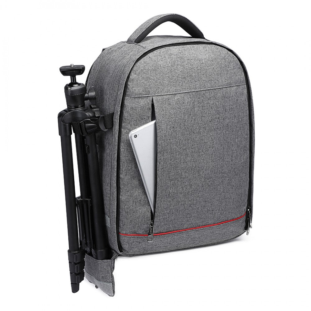E6928 - KONO WATER RESISTANT SHOCKPROOF DSLR CAMERA BACKPACK - GREY - The Baggage Shop