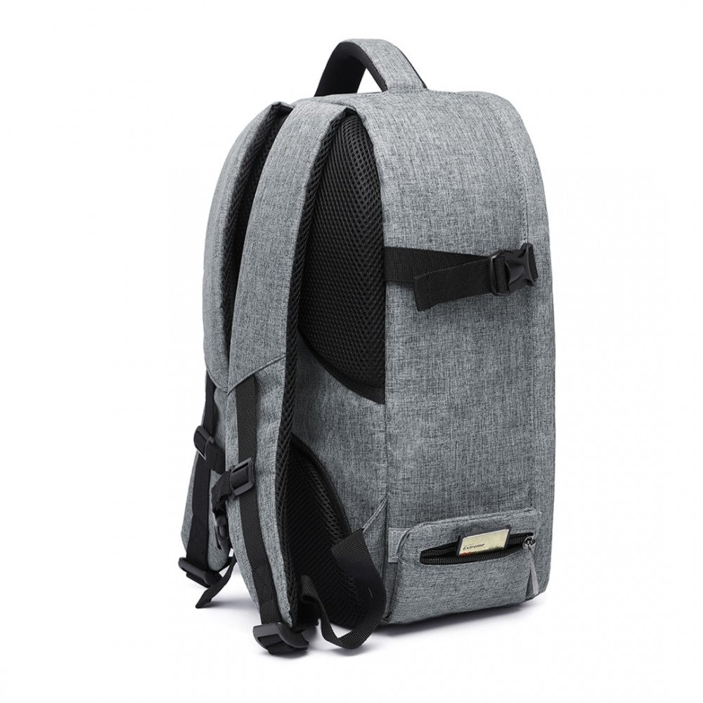 E6928 - KONO WATER RESISTANT SHOCKPROOF DSLR CAMERA BACKPACK - LIGHT GREY - The Baggage Shop