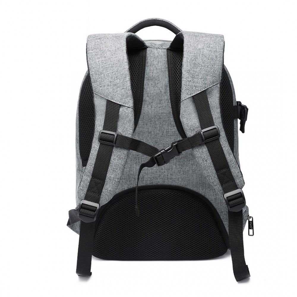 E6928 - KONO WATER RESISTANT SHOCKPROOF DSLR CAMERA BACKPACK - LIGHT GREY - The Baggage Shop