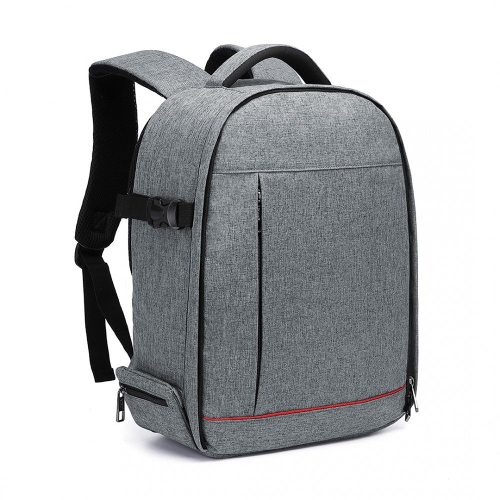 E6928 - KONO WATER RESISTANT SHOCKPROOF DSLR CAMERA BACKPACK - LIGHT GREY - The Baggage Shop