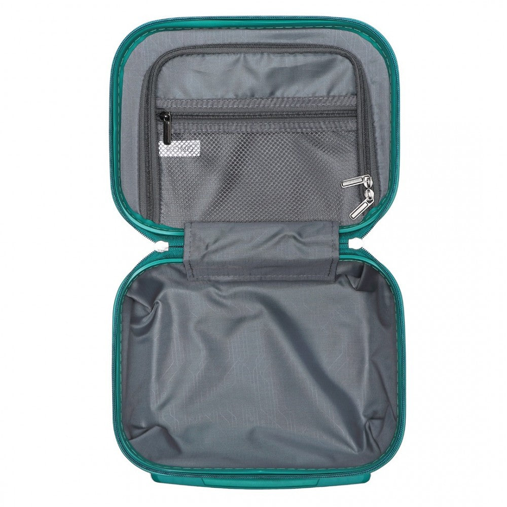 K1871-1L - KONO ABS 4 WHEEL SUITCASE SET WITH VANITY CASE - TEAL - The Baggage Shop