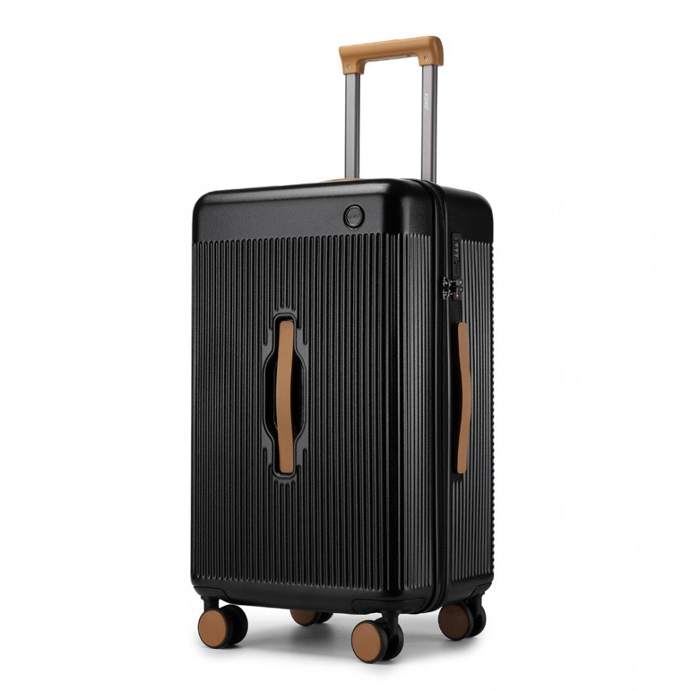 KSK2488 - KONO 24 INCH PREMIUM HARD SHELL CHECK-IN SUITCASE DURABLE ABS AND PC WITH TSA LOCK AND MULTI-HANDLE DESIGN FOR EFFORTLESS TRAVEL - BLACK AND BROWN - The Baggage Shop