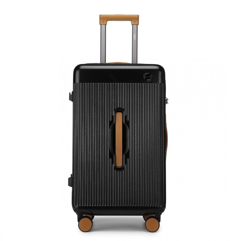 KSK2488 - KONO 24 INCH PREMIUM HARD SHELL CHECK-IN SUITCASE DURABLE ABS AND PC WITH TSA LOCK AND MULTI-HANDLE DESIGN FOR EFFORTLESS TRAVEL - BLACK AND BROWN - The Baggage Shop