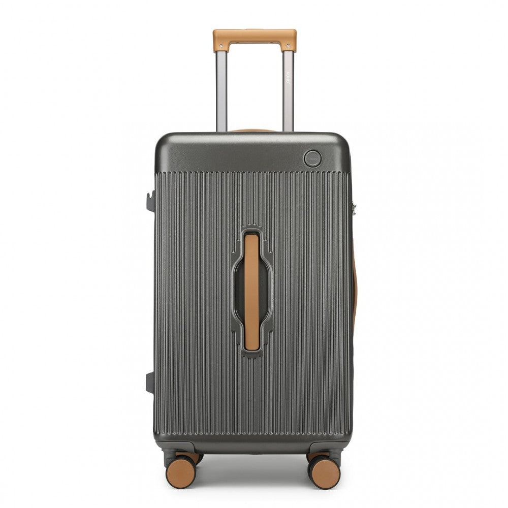 KSK2488 - KONO 24 INCH PREMIUM HARD SHELL CHECK-IN SUITCASE DURABLE ABS AND PC WITH TSA LOCK AND MULTI-HANDLE DESIGN FOR EFFORTLESS TRAVEL - GREY AND BROWN - The Baggage Shop