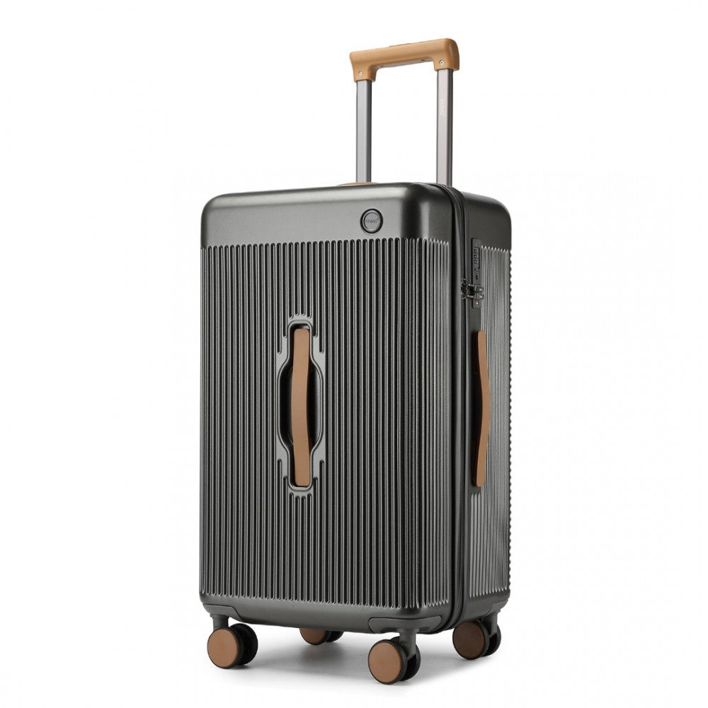KSK2488 - KONO 24 INCH PREMIUM HARD SHELL CHECK-IN SUITCASE DURABLE ABS AND PC WITH TSA LOCK AND MULTI-HANDLE DESIGN FOR EFFORTLESS TRAVEL - GREY AND BROWN - The Baggage Shop
