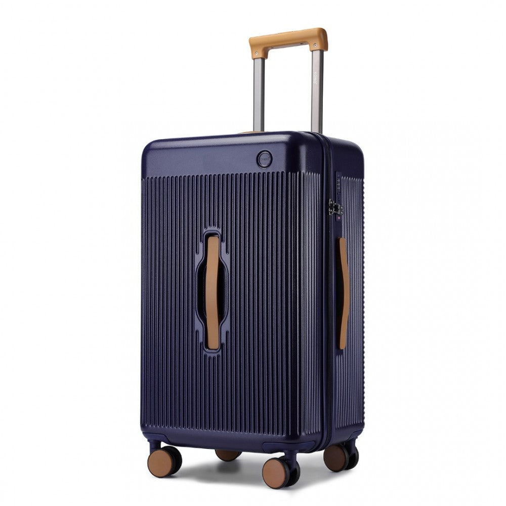 KSK2488 - KONO 24 INCH PREMIUM HARD SHELL CHECK-IN SUITCASE DURABLE ABS AND PC WITH TSA LOCK AND MULTI-HANDLE DESIGN FOR EFFORTLESS TRAVEL - NAVY AND BROWN - The Baggage Shop