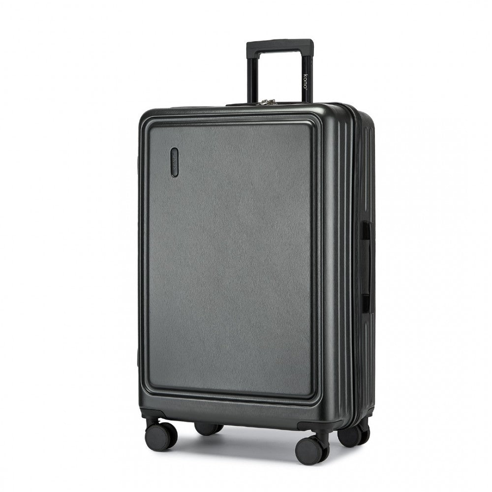 KSK2493 - KONO DURABLE 28 INCH ABS+PC HARDSHELL SUITCASE WITH TSA LOCK LIGHTWEIGHT TRAVEL LUGGAGE WITH 360° SPINNER WHEELS - GREY - The Baggage Shop