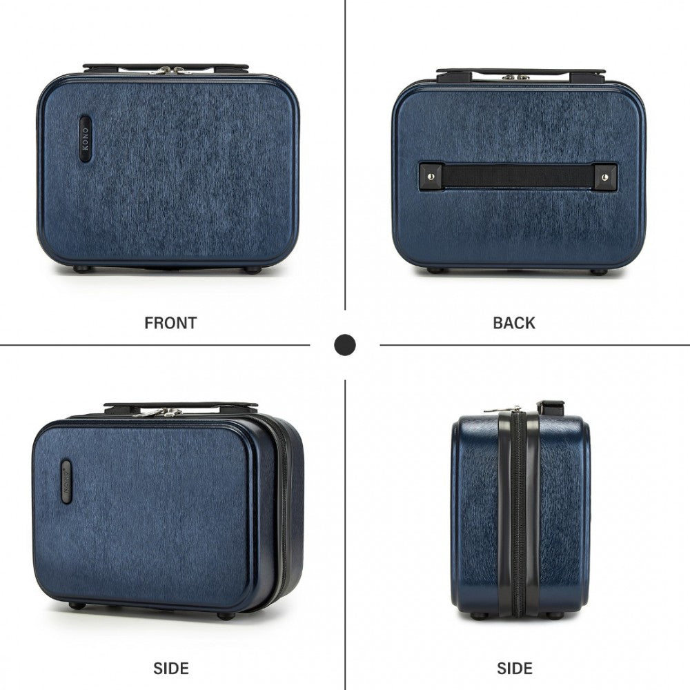 KSK2493 - KONO DURABLE ABS+PC HARDSHELL LUGGAGE SET WITH TSA LOCK 360° SPINNER WHEELS 4-PIECE SET 20/24/28 AND VANITY CASE - NAVY - The Baggage Shop