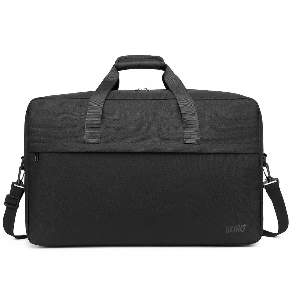 E1960L - KONO LIGHTWEIGHT MULTI PURPOSE UNISEX SPORTS TRAVEL DUFFEL BAG - BLACK - The Baggage Shop