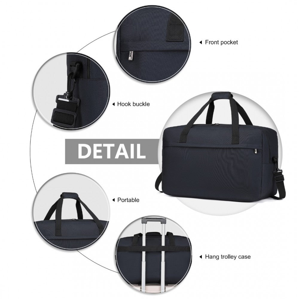 E1960L - KONO LIGHTWEIGHT MULTI PURPOSE UNISEX SPORTS TRAVEL DUFFEL BAG - DARK BLUE - The Baggage Shop