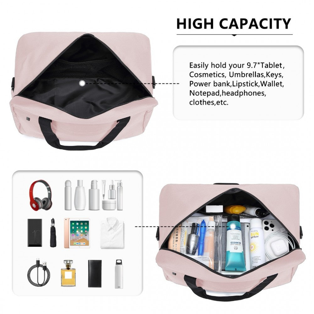 E1960M - KONO LIGHTWEIGHT MULTI PURPOSE UNISEX SPORTS TRAVEL DUFFEL BAG - PINK - The Baggage Shop