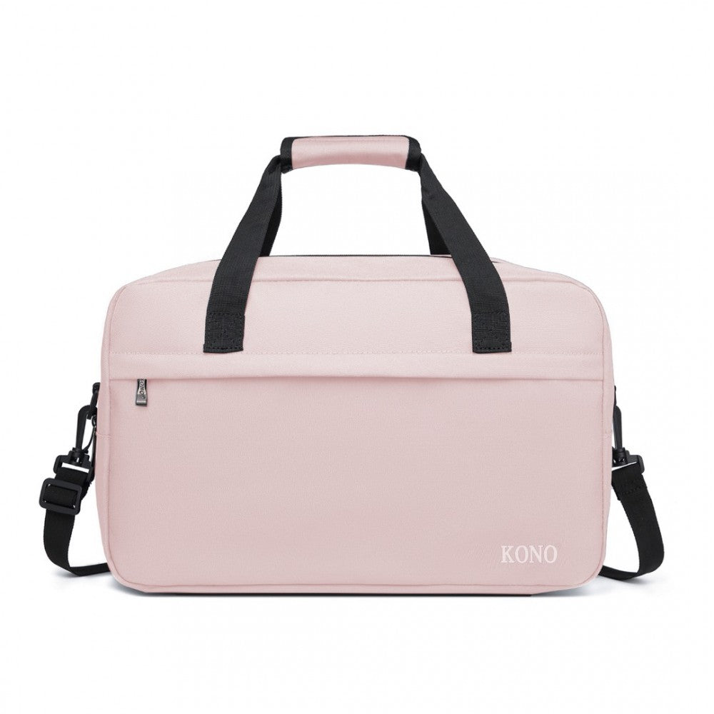 E1960M - KONO LIGHTWEIGHT MULTI PURPOSE UNISEX SPORTS TRAVEL DUFFEL BAG - PINK - The Baggage Shop
