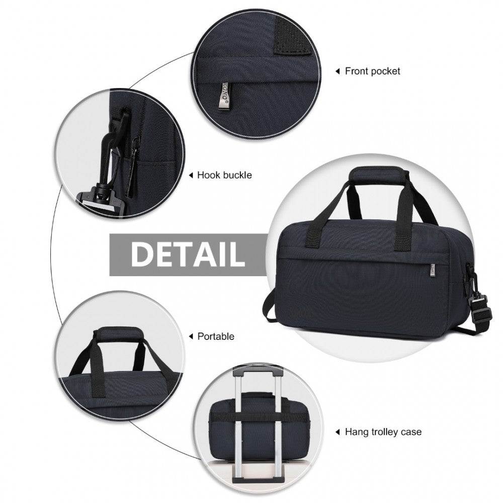 E1960S - KONO LIGHTWEIGHT MULTI PURPOSE UNISEX SPORTS TRAVEL DUFFEL BAG - DARK BLUE - The Baggage Shop