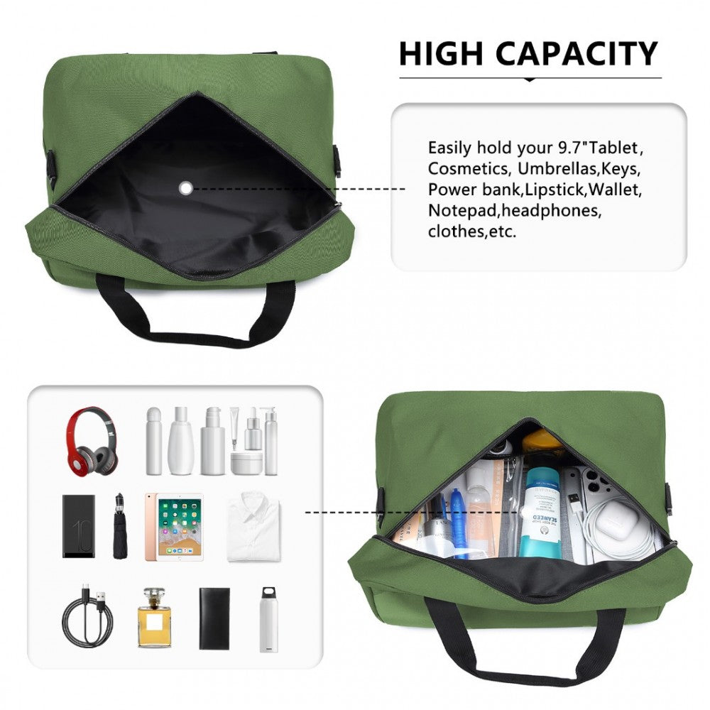 E1960S - KONO LIGHTWEIGHT MULTI PURPOSE UNISEX SPORTS TRAVEL DUFFEL BAG - GREEN - The Baggage Shop