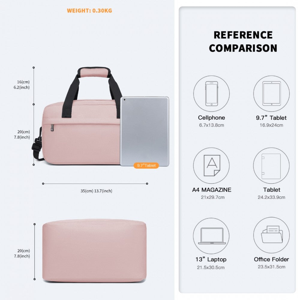 E1960S - KONO LIGHTWEIGHT MULTI PURPOSE UNISEX SPORTS TRAVEL DUFFEL BAG - PINK - The Baggage Shop