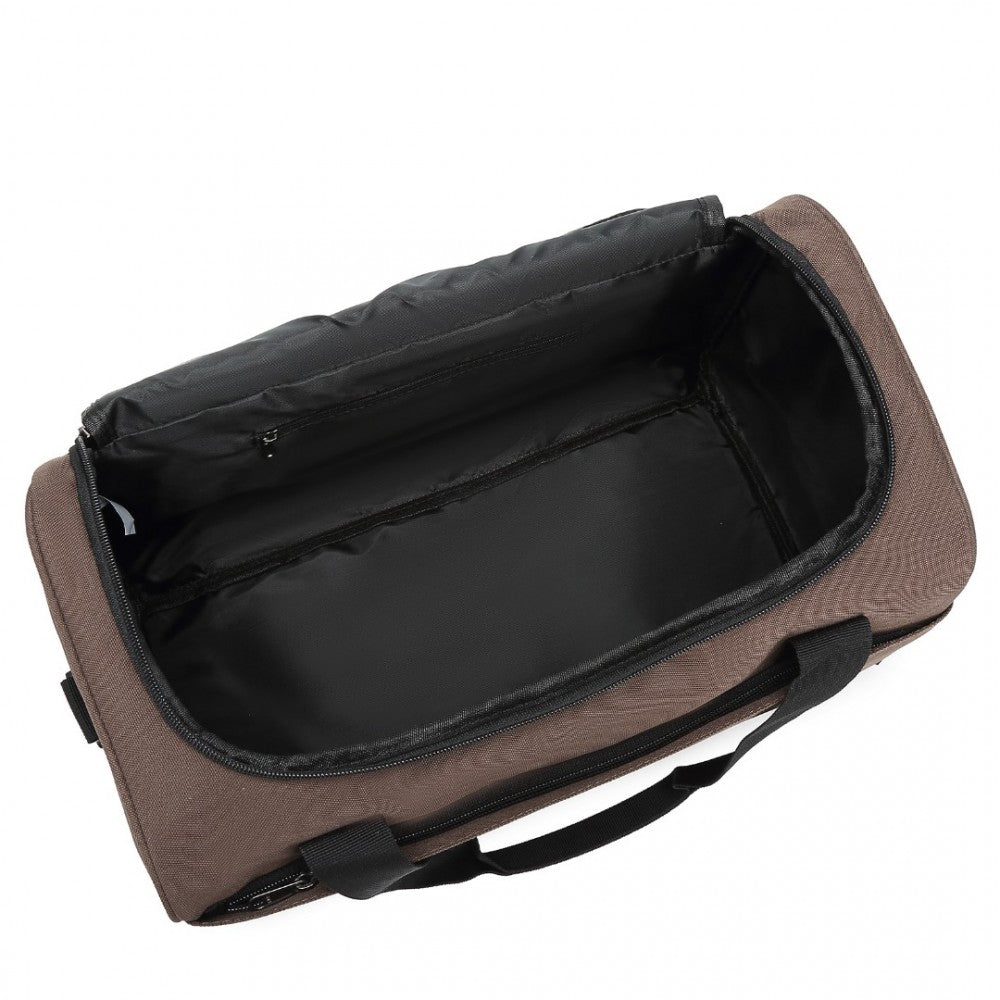 E2016S - KONO STRUCTURED TRAVEL DUFFLE BAG - BROWN - The Baggage Shop