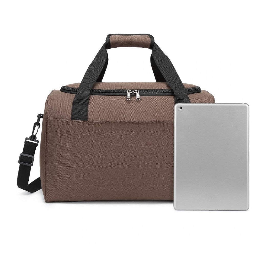 E2016S - KONO STRUCTURED TRAVEL DUFFLE BAG - BROWN - The Baggage Shop