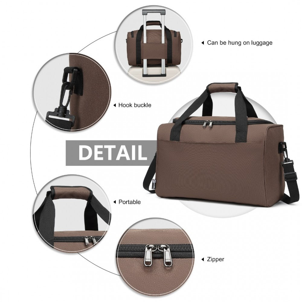 E2016S - KONO STRUCTURED TRAVEL DUFFLE BAG - BROWN - The Baggage Shop