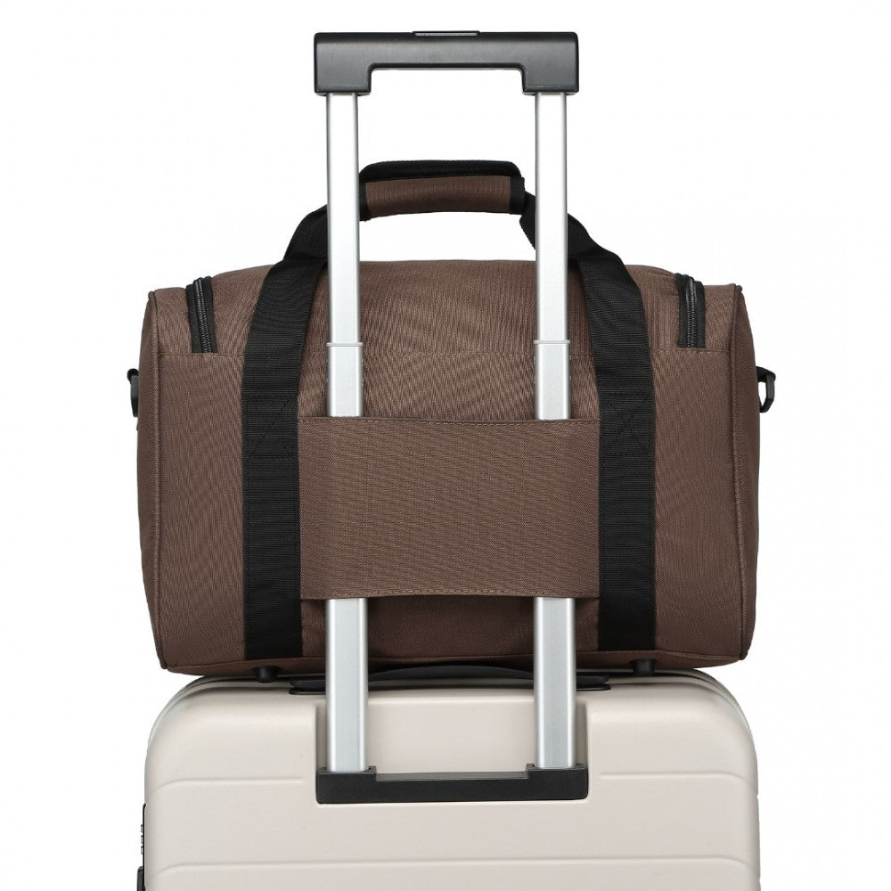 E2016S - KONO STRUCTURED TRAVEL DUFFLE BAG - BROWN - The Baggage Shop