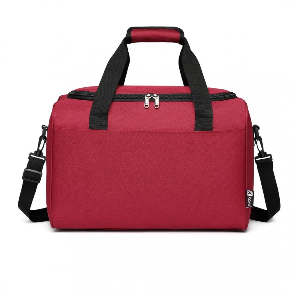 E2016S - KONO STRUCTURED TRAVEL DUFFLE BAG - BURGUNDY - The Baggage Shop