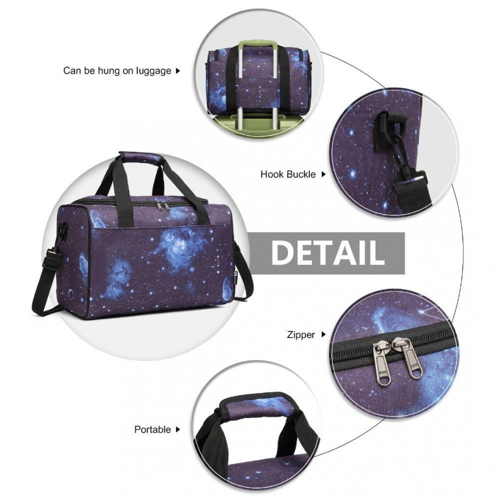 E2016S - KONO STRUCTURED TRAVEL DUFFLE BAG - GALAXY BLUE - The Baggage Shop