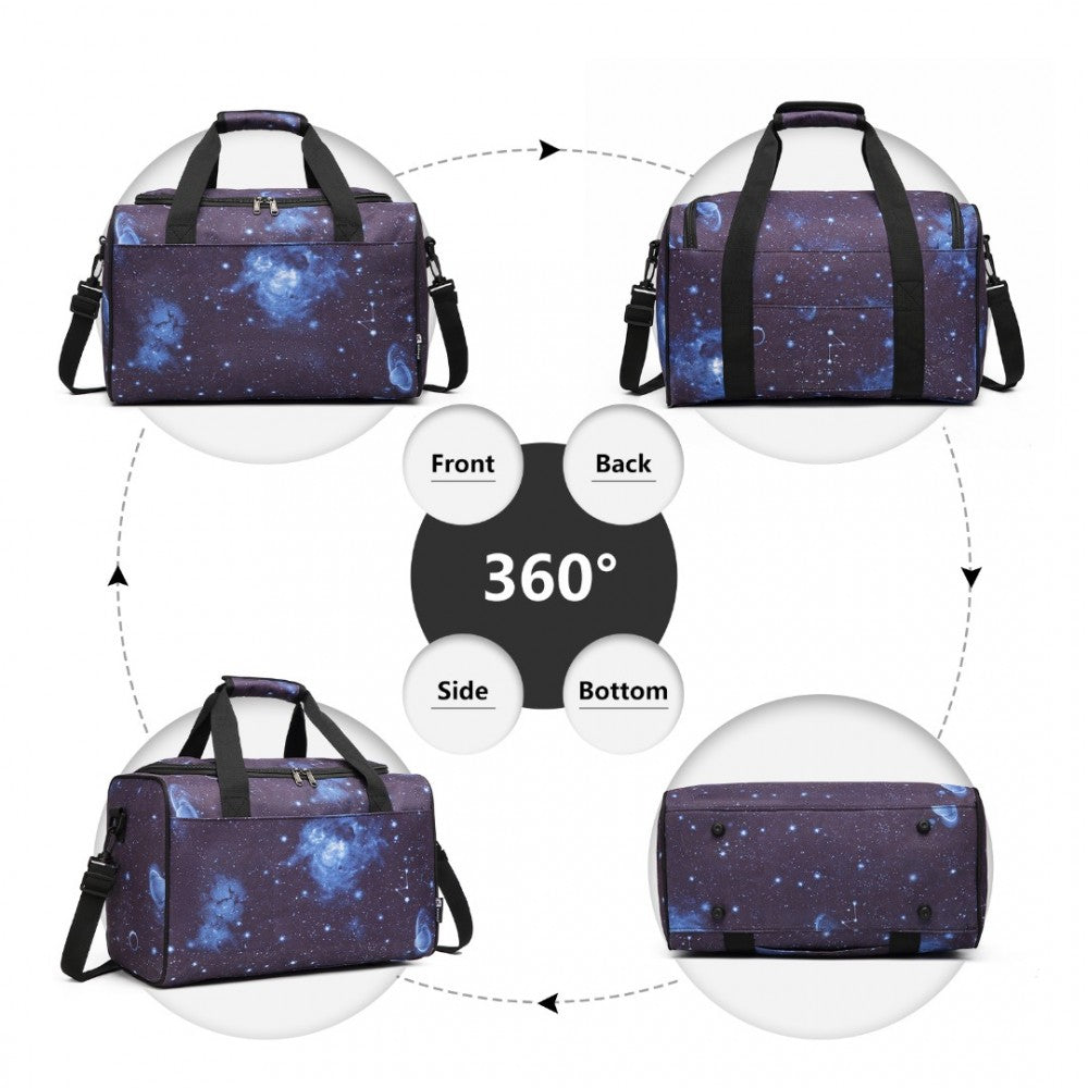 E2016S - KONO STRUCTURED TRAVEL DUFFLE BAG - GALAXY BLUE - The Baggage Shop