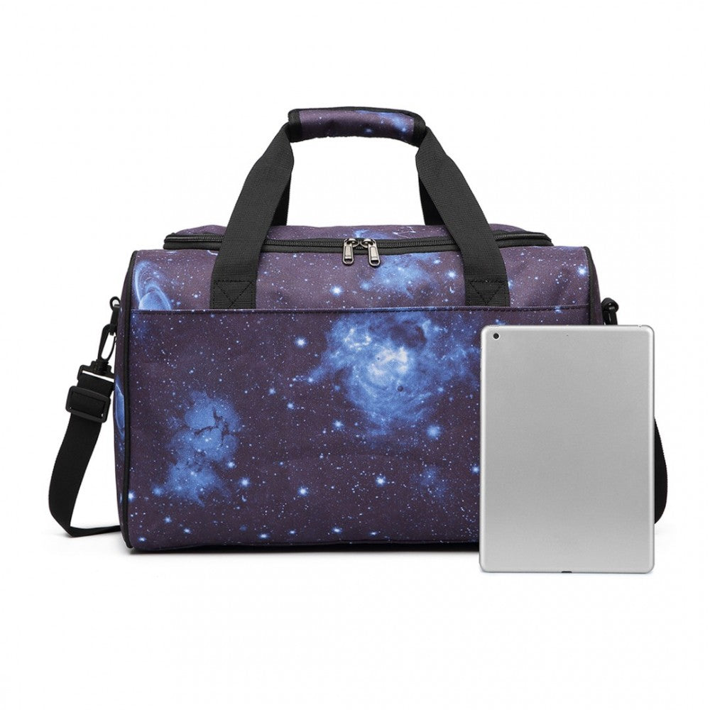 E2016S - KONO STRUCTURED TRAVEL DUFFLE BAG - GALAXY BLUE - The Baggage Shop
