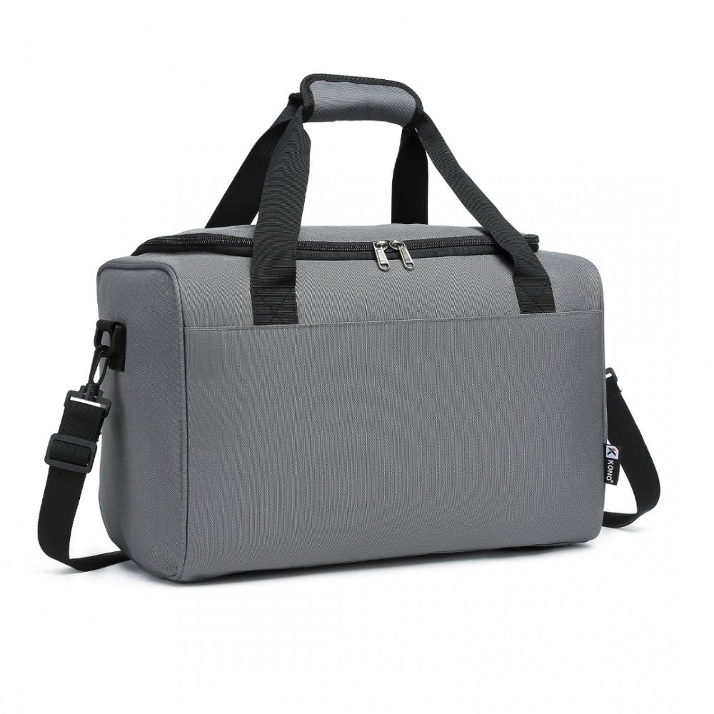E2016S - KONO STRUCTURED TRAVEL DUFFLE BAG - GREY - The Baggage Shop