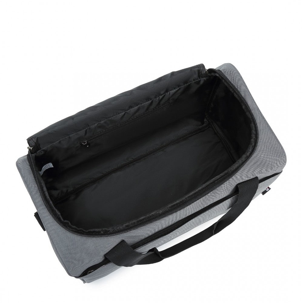 E2016S - KONO STRUCTURED TRAVEL DUFFLE BAG - GREY - The Baggage Shop