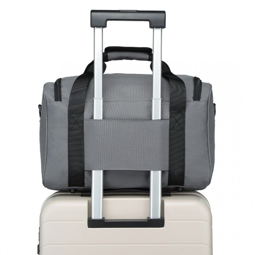 E2016S - KONO STRUCTURED TRAVEL DUFFLE BAG - GREY - The Baggage Shop