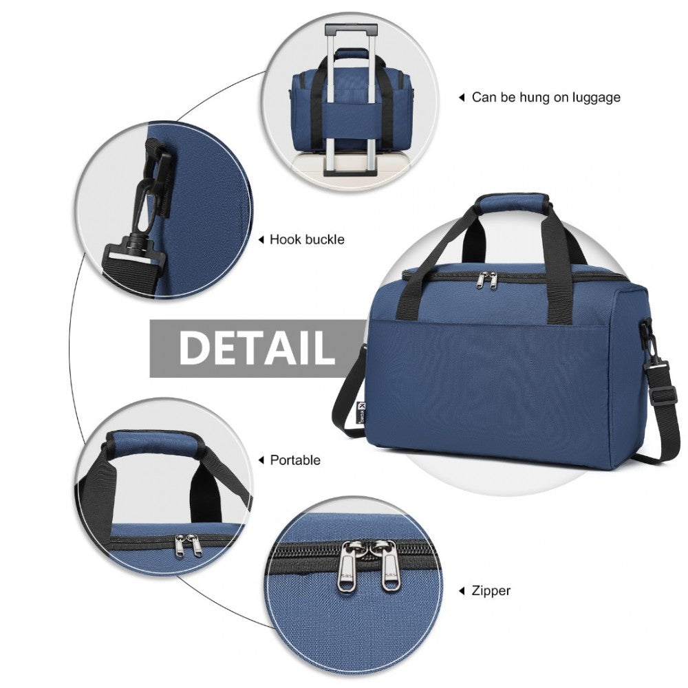 E2016S - KONO STRUCTURED TRAVEL DUFFLE BAG - NAVY - The Baggage Shop