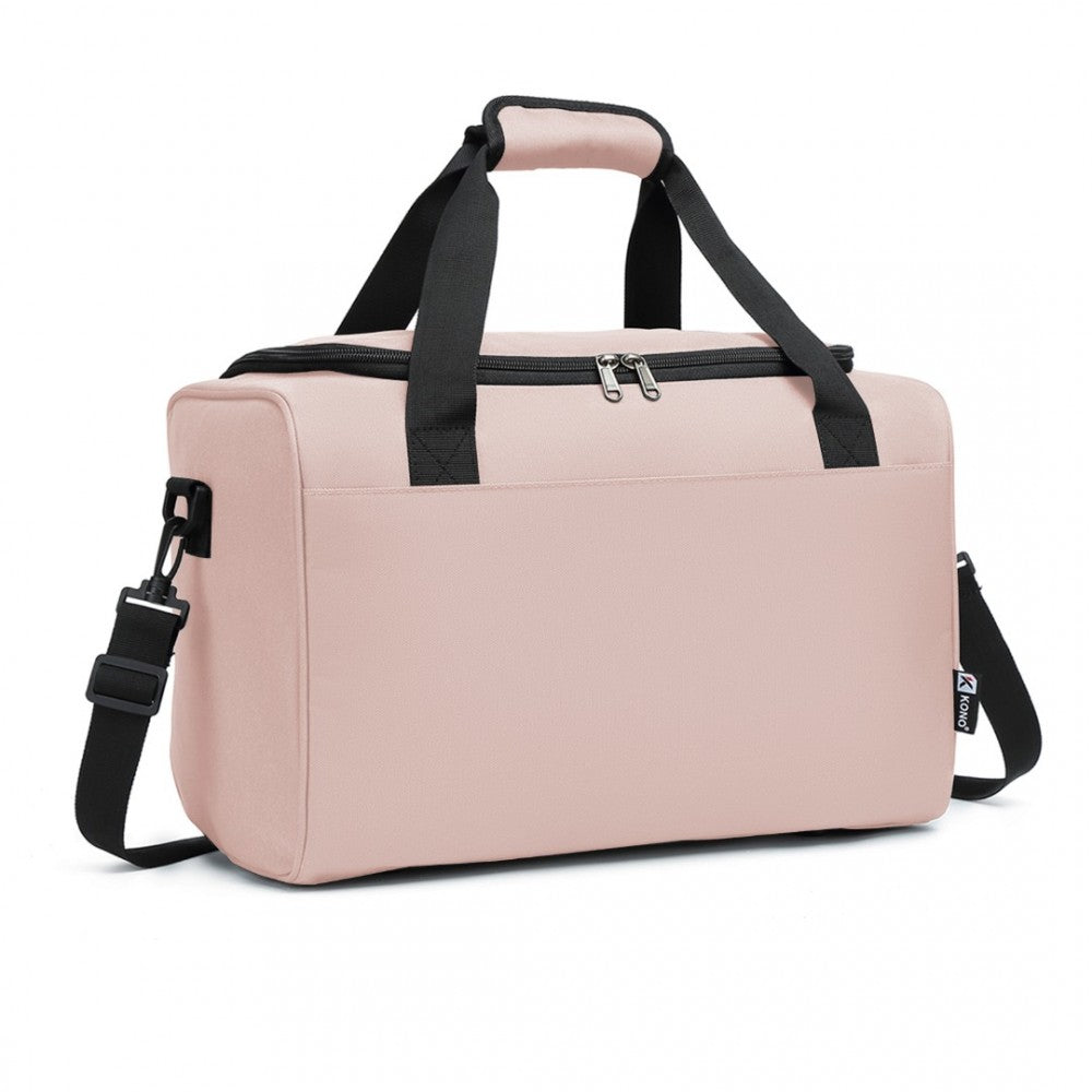 E2016S - KONO STRUCTURED TRAVEL DUFFLE BAG - PINK - The Baggage Shop