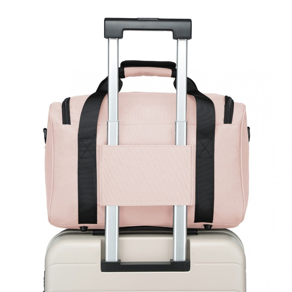 E2016S - KONO STRUCTURED TRAVEL DUFFLE BAG - PINK - The Baggage Shop