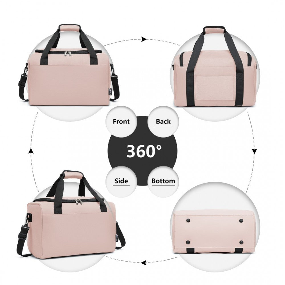 E2016S - KONO STRUCTURED TRAVEL DUFFLE BAG - PINK - The Baggage Shop