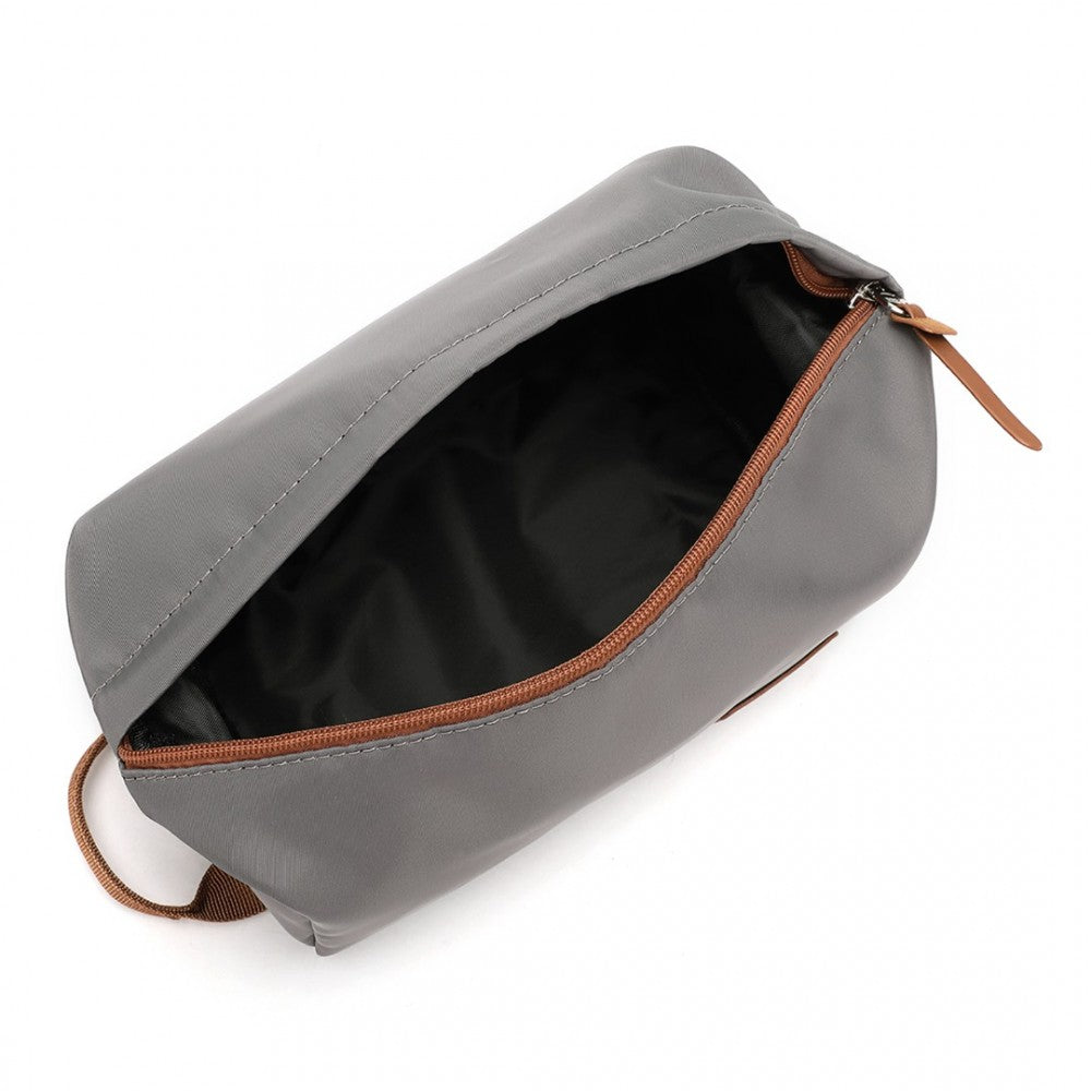 EA2212 - KONO TWO PIECES EXPANDABLE DURABLE WATERPROOF TRAVEL DUFFEL BAG SET - GREY AND BROWN - The Baggage Shop